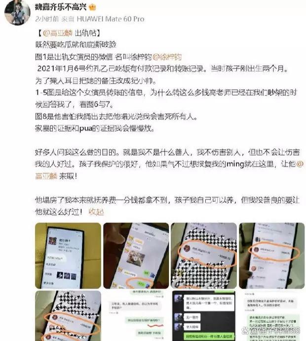 高亚麟被曝出轨家暴，震惊娱乐圈的大事件  第1张